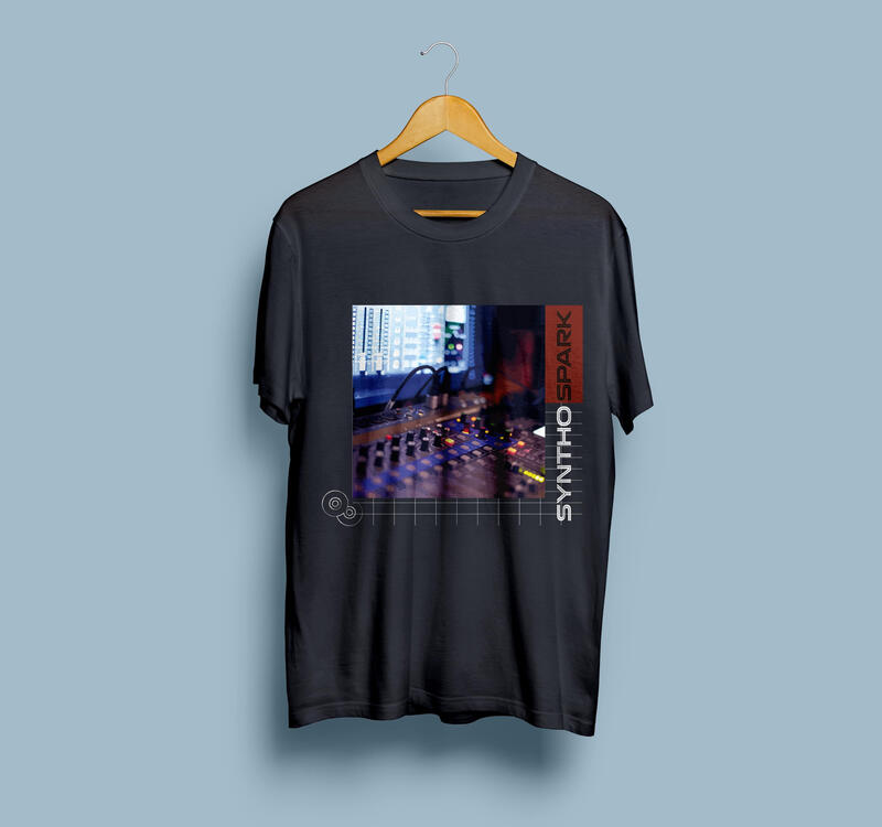 "SynthoSpark", Merchandise T-shirt, front
