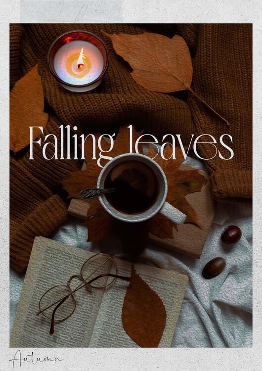 "falling leaves - Autumn" poster, autumn themed poster design